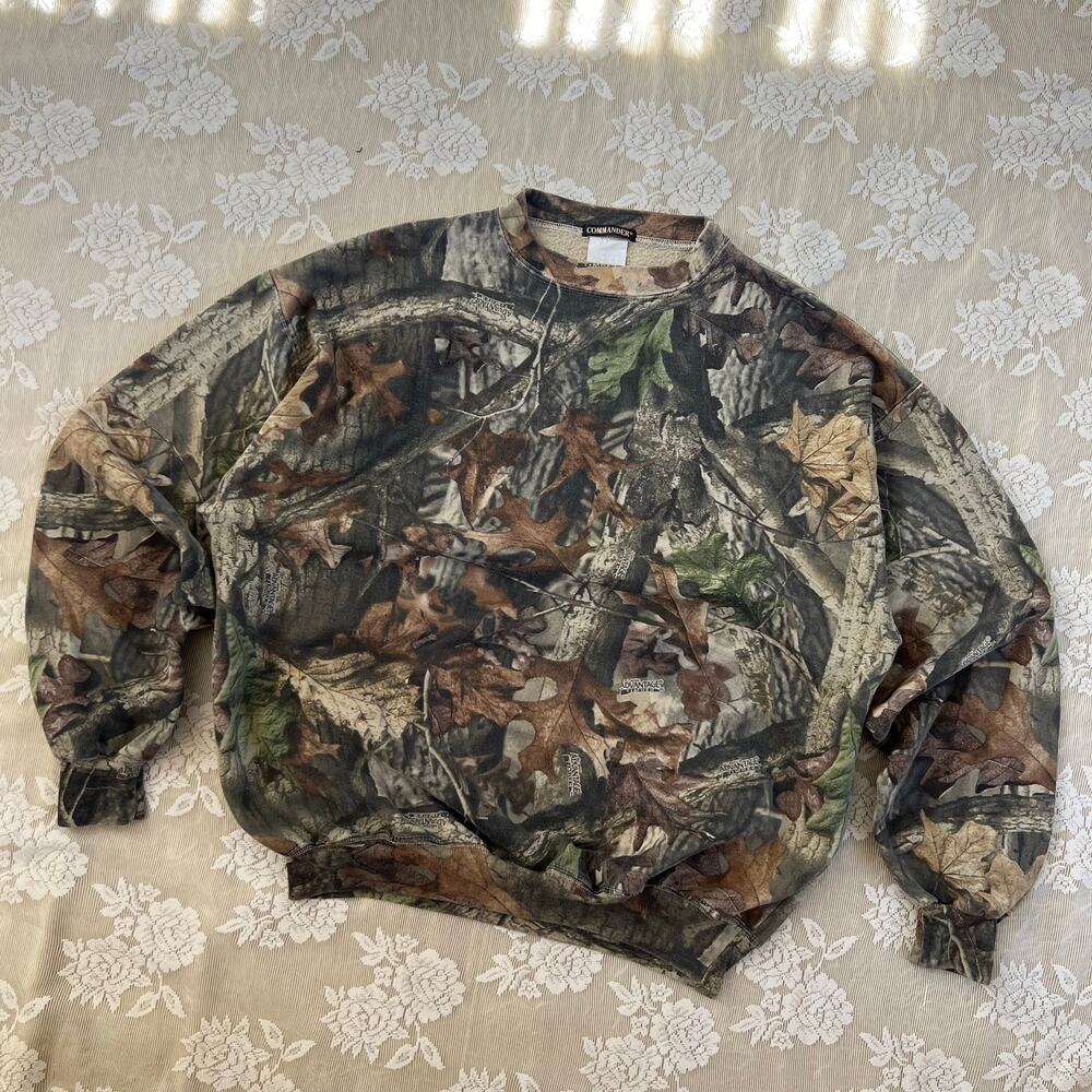 Vintage 90s Commander Advantage Timber Camo Crewneck Sweatshirt